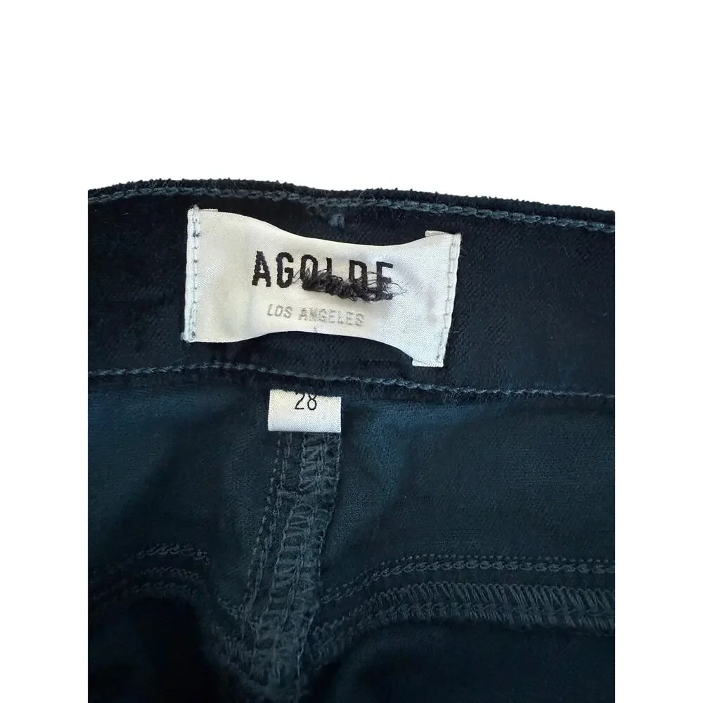 AGOLDE Nico Velvet Bootcut Jeans Blue Stretch Women’s 28